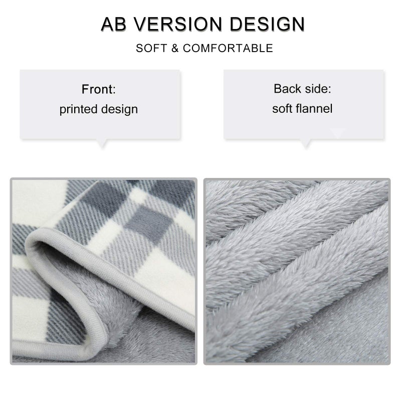 XING YE CHUAN Fleece Wearable Blanket, Comfy Poncho Throw with Buttons, Plush Sleeveless Blankets, for Women Cape Wrap Cover for Lightweight Microfiber Plaid Design (White) - Image 3